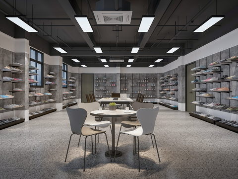  工业风鞋店3d模型 