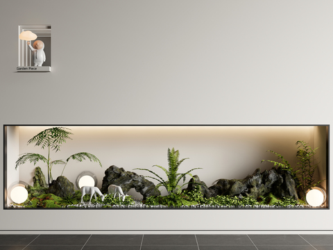  景观小品 植物造景 景观石3d模型 