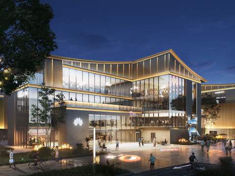  现代售楼处建筑外观psd 