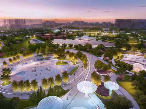  公共广场 湿地公园PSD 