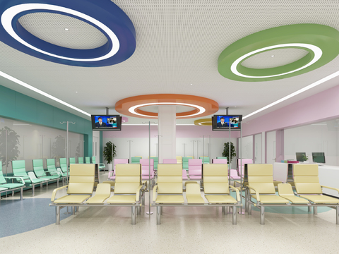  北欧医院输液厅3d模型 