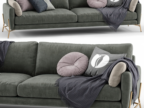  Calligaris 现代布艺多人沙发3d模型 