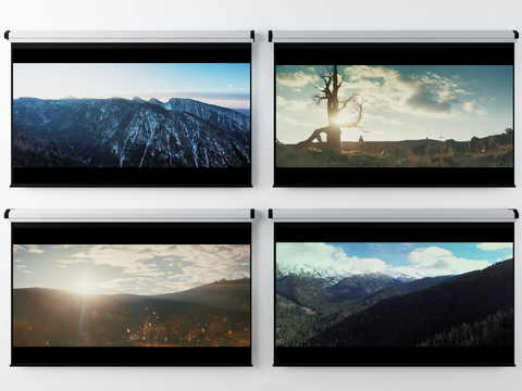  现代投影幕布3d模型 