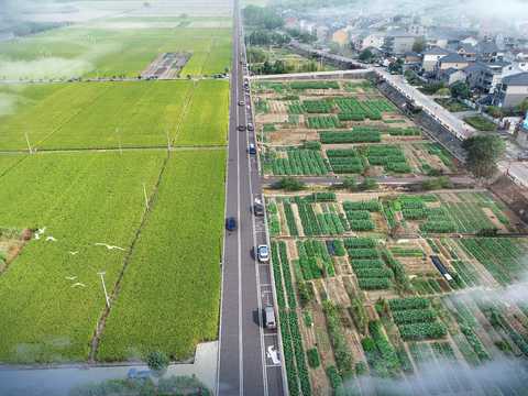  新农村景观 田园风光psd 