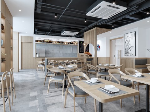  新中式面馆餐馆3d模型 