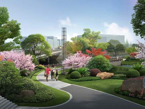  公园 园林景观psd 