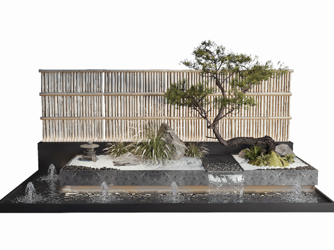  水景景观 喷泉流水3d模型 