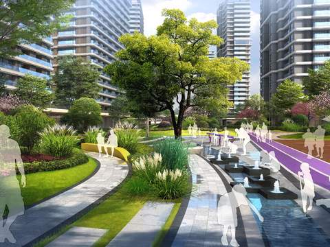  小区绿化公园psd 