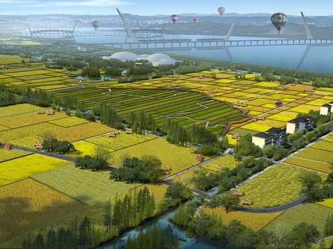  现代田园景观psd 