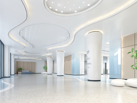  医院 门诊大厅3d模型 