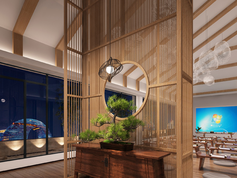  新中式国学课堂3D模型 