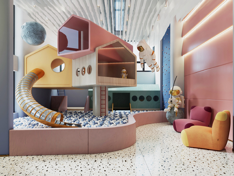  现代室内游乐场3d模型 