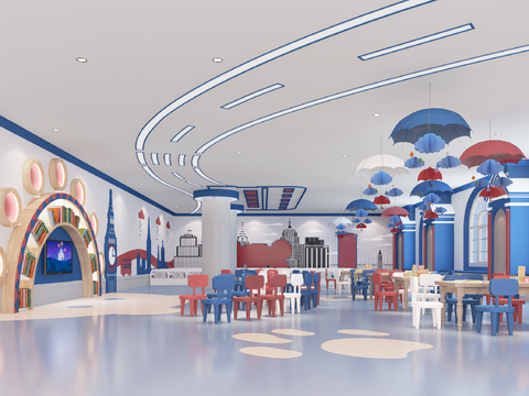  北欧幼儿园课室3d模型 