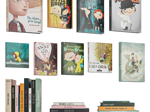  现代儿童书籍3d模型 