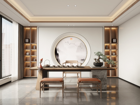 新中式茶室3d模型