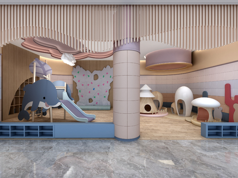  儿童游乐区 游乐场3d模型 