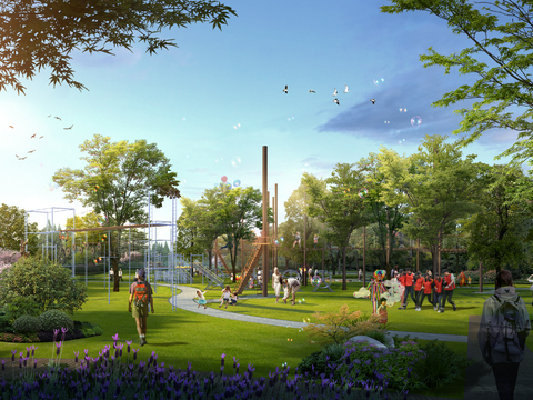  现代亲子公园园林psd 