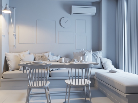  北欧公寓餐厅3d模型 