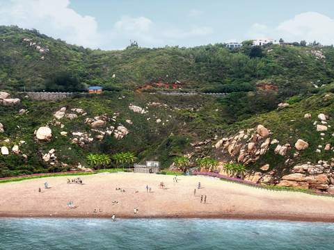  沙滩 滨海景观psd 