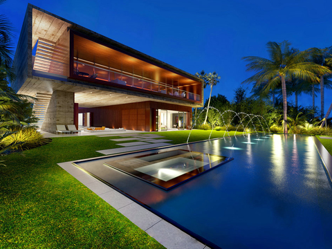  室外游泳池3d模型 