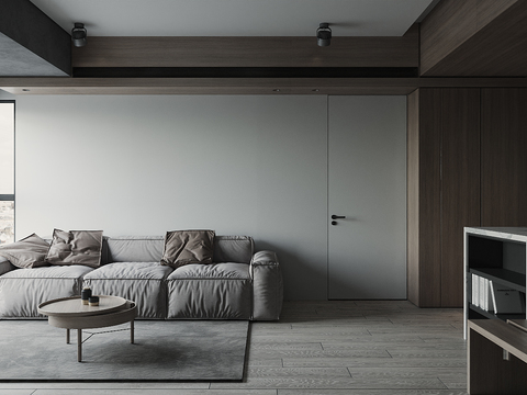  现代公寓客厅餐厅3d模型 