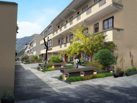  美丽乡村 庭院psd 