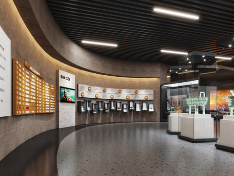  新中式博物馆3d模型 