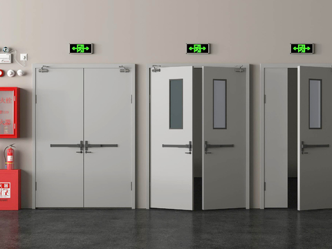  消防门 防火门 安全门 消防栓3d模型 