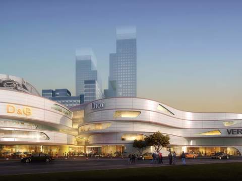  现代商业楼建筑外观psd 