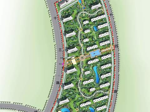  现代园林平面景观图psd 