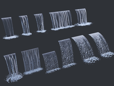  跌水 瀑布 喷泉3d模型 