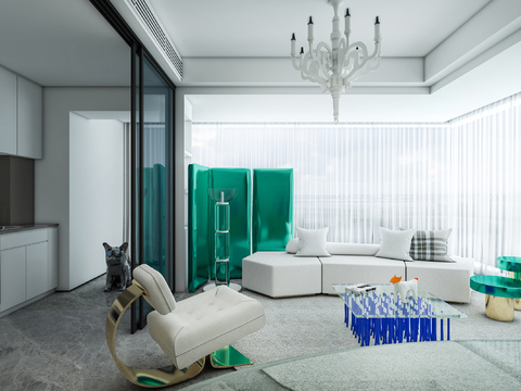  LSD葛亚曦设计 现代客厅餐厅3d模型 