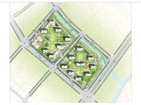  现代园林平面景观图psd 