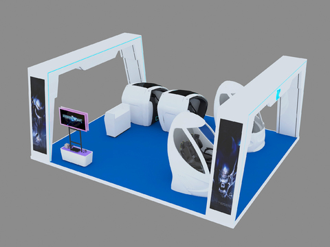 现代VR虚拟体验设备3d模型 
