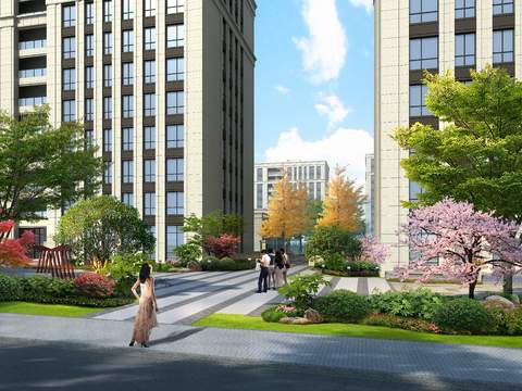  现代小区公园园林psd 