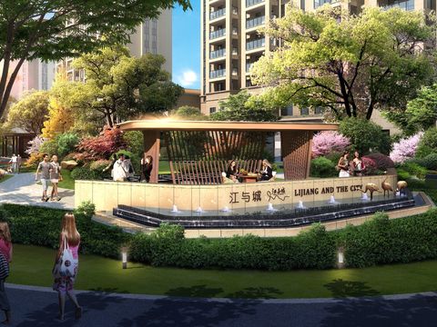  现代小区公园psd 