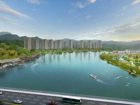  湿地公园景观psd 