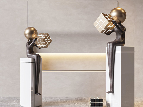  抽象雕塑 艺术摆件3d模型 