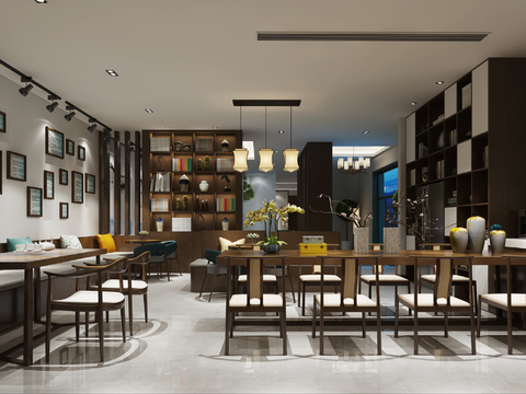  新中式茶楼3d模型 