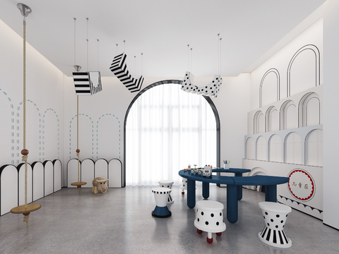  现代幼儿园儿童娱乐区3d模型 