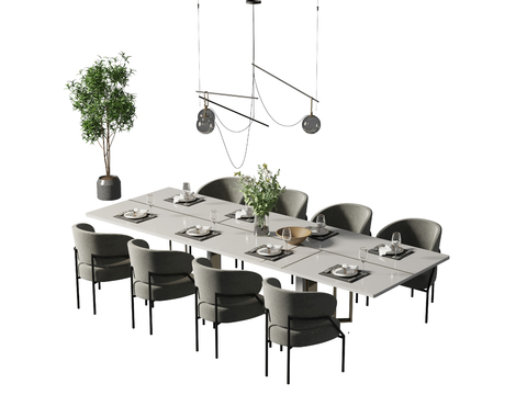 现代餐桌椅3d模型