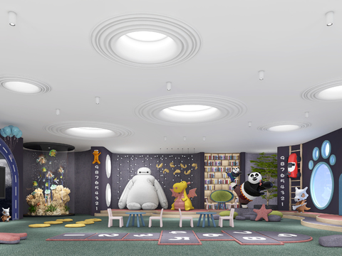  现代儿童活动室3d模型 