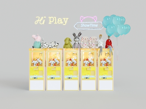 抓娃娃机 玩偶3d模型 
