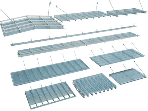  现代玻璃雨棚3d模型 