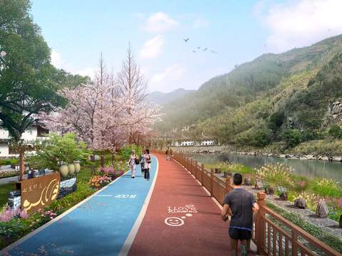  公园单车道 绿道psd 