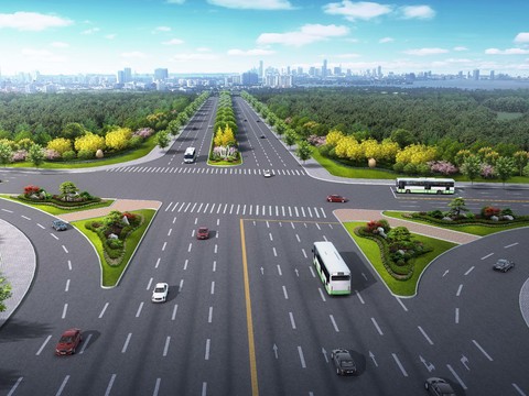  道路桥梁鸟瞰psd 