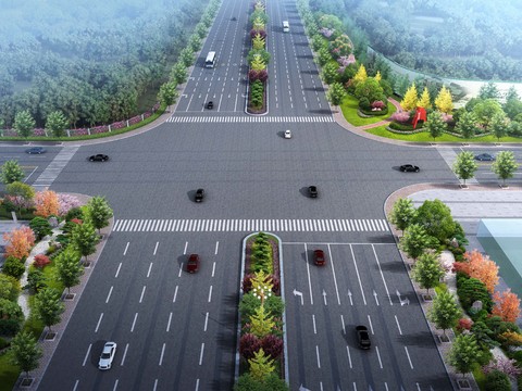  道路桥梁鸟瞰psd 