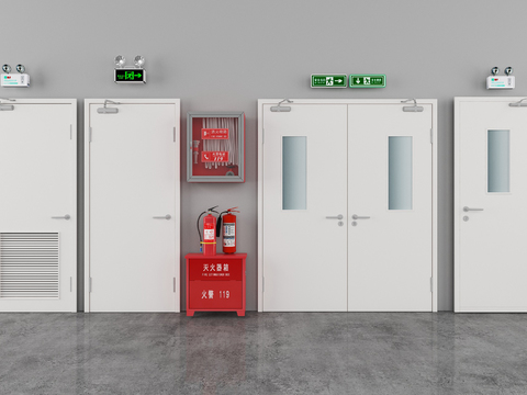 现代消防门消防栓3d模型