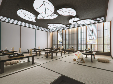  中式茶艺教室3d模型 