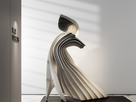  现代艺术雕塑3d模型 